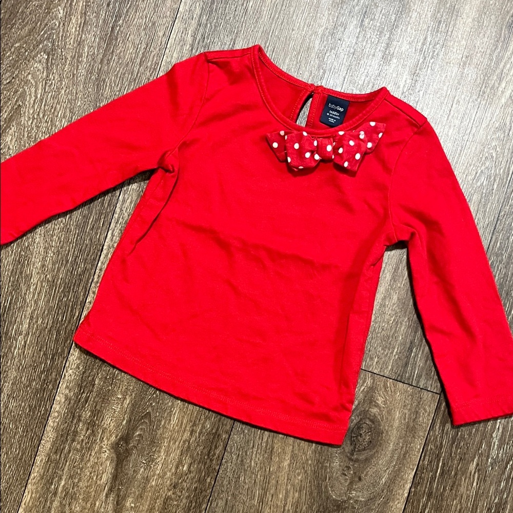 Red Polka Dot Long Sleeve Shirt